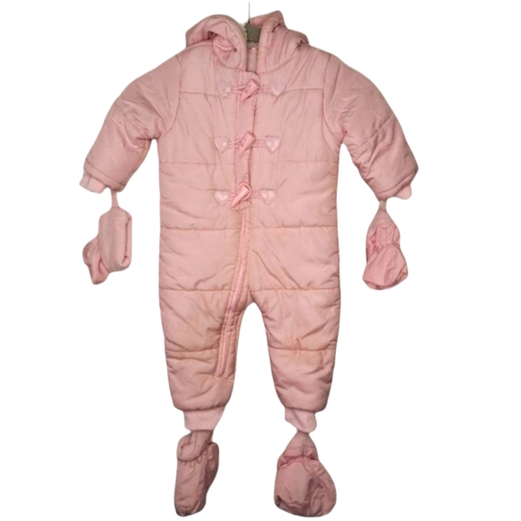 The Children's Place Pink One Piece Snowsuit Bunting Size 12-18 Months - Picture 1 of 6